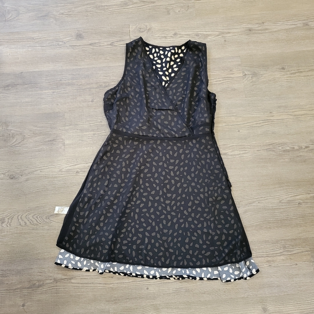 Everly Midi Black and Cream Women's Dress Size Large - Picture 8 of 9